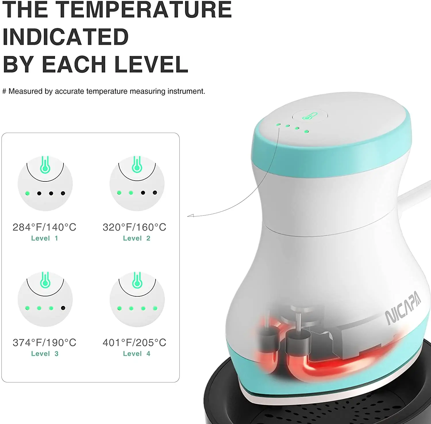 Nicapa 220-240V Euro Plug Easy to Transfer Blue Mini Heat Press Machine for Printing T Shirts Shoes Hats HTV Vinyl Projects