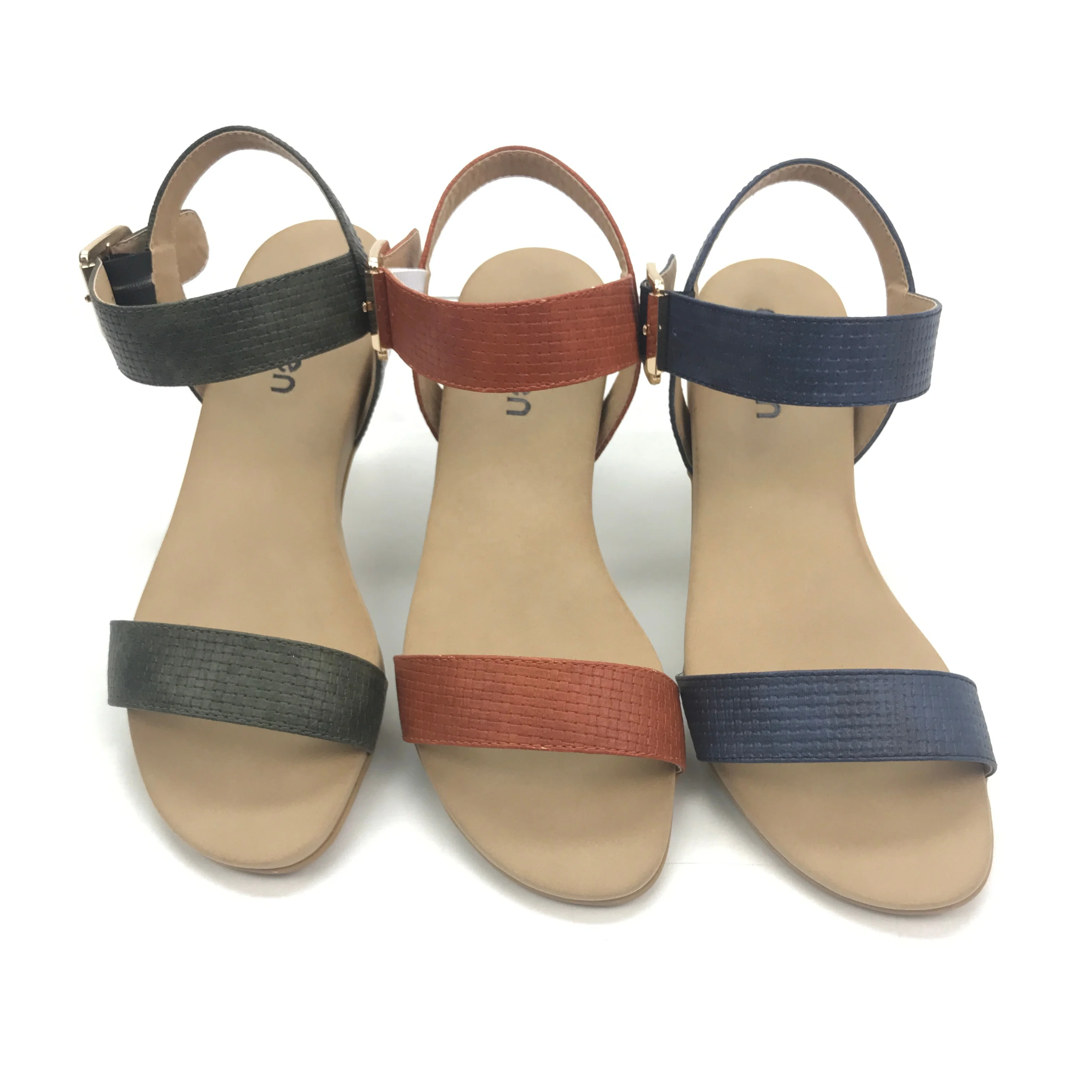 Women Sandals Golden Buckle Back Strap Comfort Sandals Flat Daily Wear Outdoor wear-resistant Thick soled anti slip flat slipper