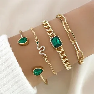 2024 Fashion Charm Bangle Bracelets Set Fine Jewelry Retro Snake Bracelets for Women