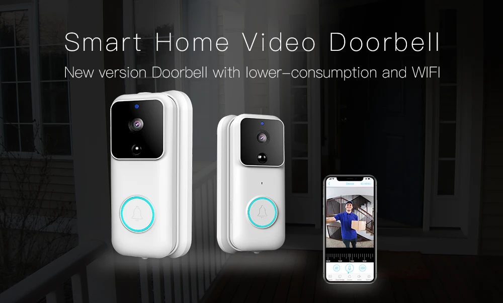 
Real time visual recording door bell camera PIR motion sensor home video smart tuya app wireless video doorbell 