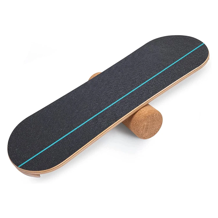 Wholesale Custom Stability Trainer Fitness Yoga Wobble Wooden Balance Board With Roller