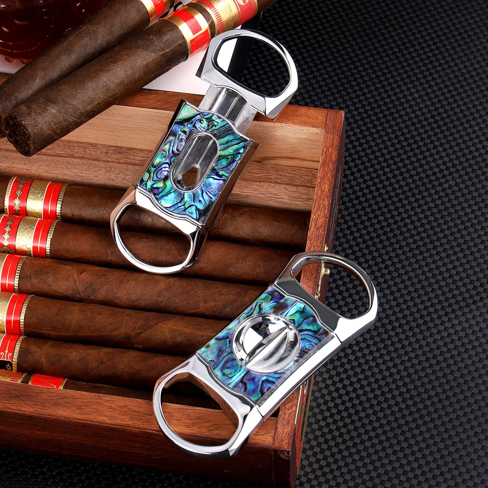 Brand New Personalized Stainless Steel Metal Classic Double Blade Cigar Cutter Guillotine Christmas Cigar Scissors Gift