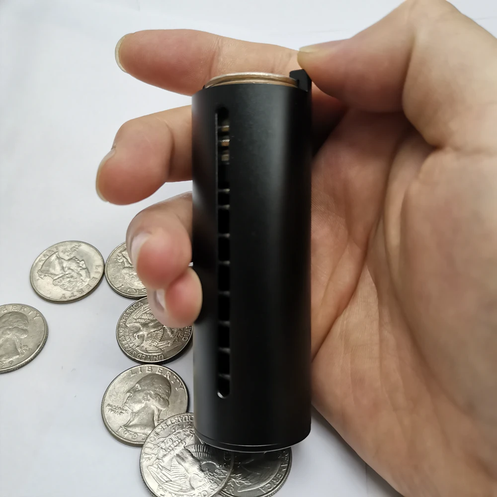 Изготовленный на заказ ЧПУ металлический алюминиевый бассейн USD 25 цент подпружиненный держатель для монет с прозрачным слотом