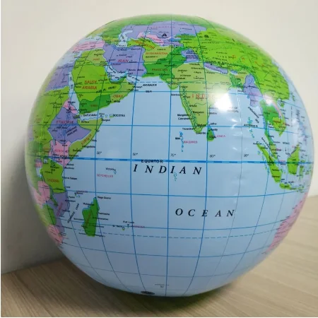 1pcs 40CM Inflatable World Globe Map ball Squishy Toys Early Education Geography Toys Map Balloon Beach Ball Toy For Children