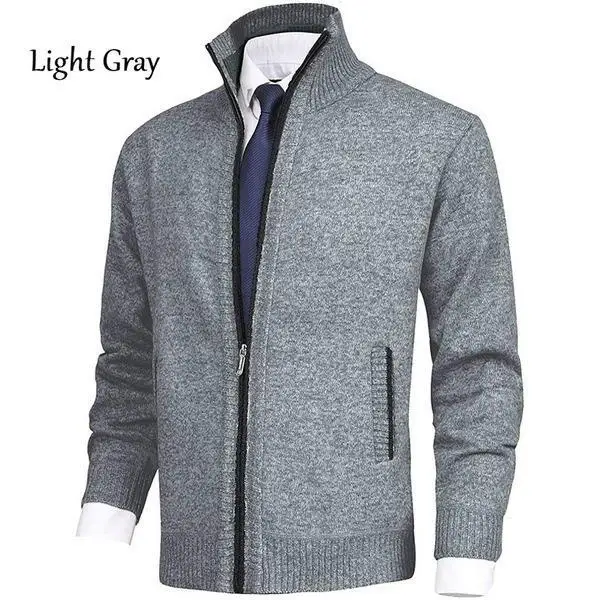 Mens Casual Cardigan Solid Winter Male Autumn Fashion Fit Thick Slim Keep Warm Turtleneck Men Sweater Coat Men
