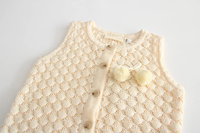 
Fashion Knitted Sleeveless Newborn Cardigan Clothes Baby Girl Sweater Vests Waistcoats 