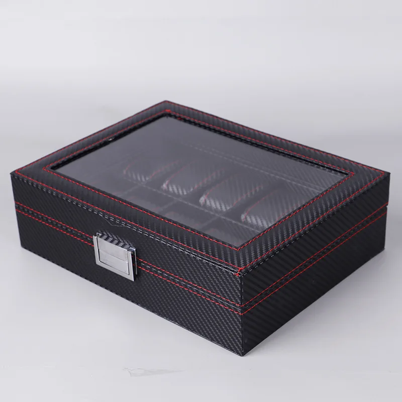 Custom Carbon Fiber Leather Men Watch Display Storage Sets With Box Wholesale
