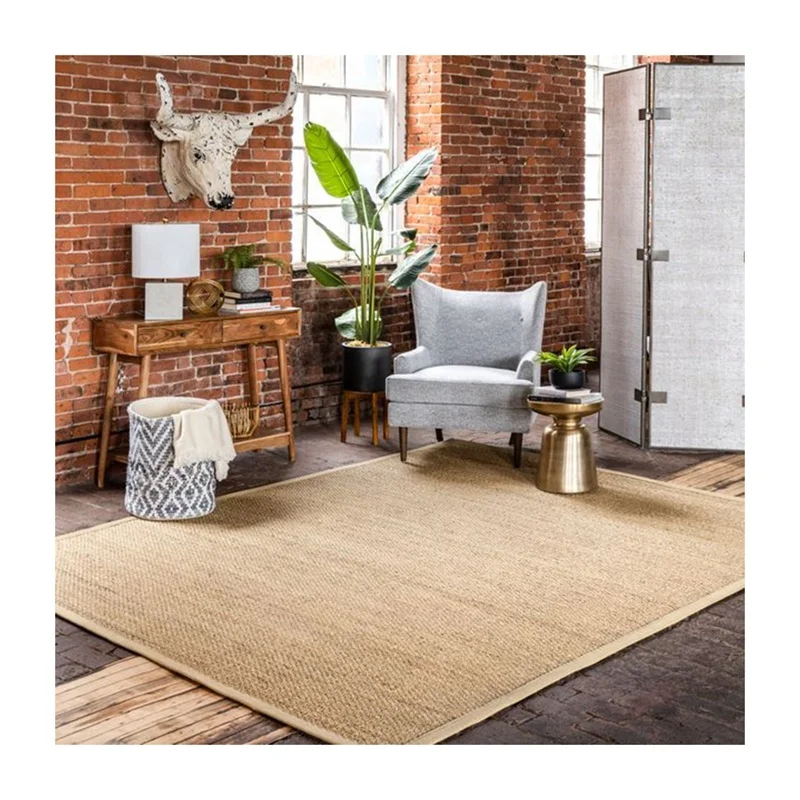 eco friendly natural fiber woven seagrass carpet rug floor mat home hotel resort living room bed room rug