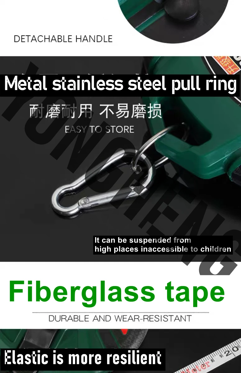 High Quality 20m 30m 50m Long Fiber Tape Measure Ruler Fiberglass Measuring Rule Tape