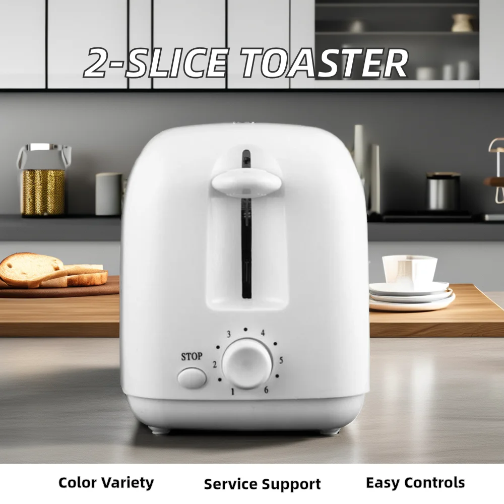 2-Slice Electric Toaster with Cancel Button for Household Hotel or Car Sandwich Panini Toast Making Machine for Kitchen Use