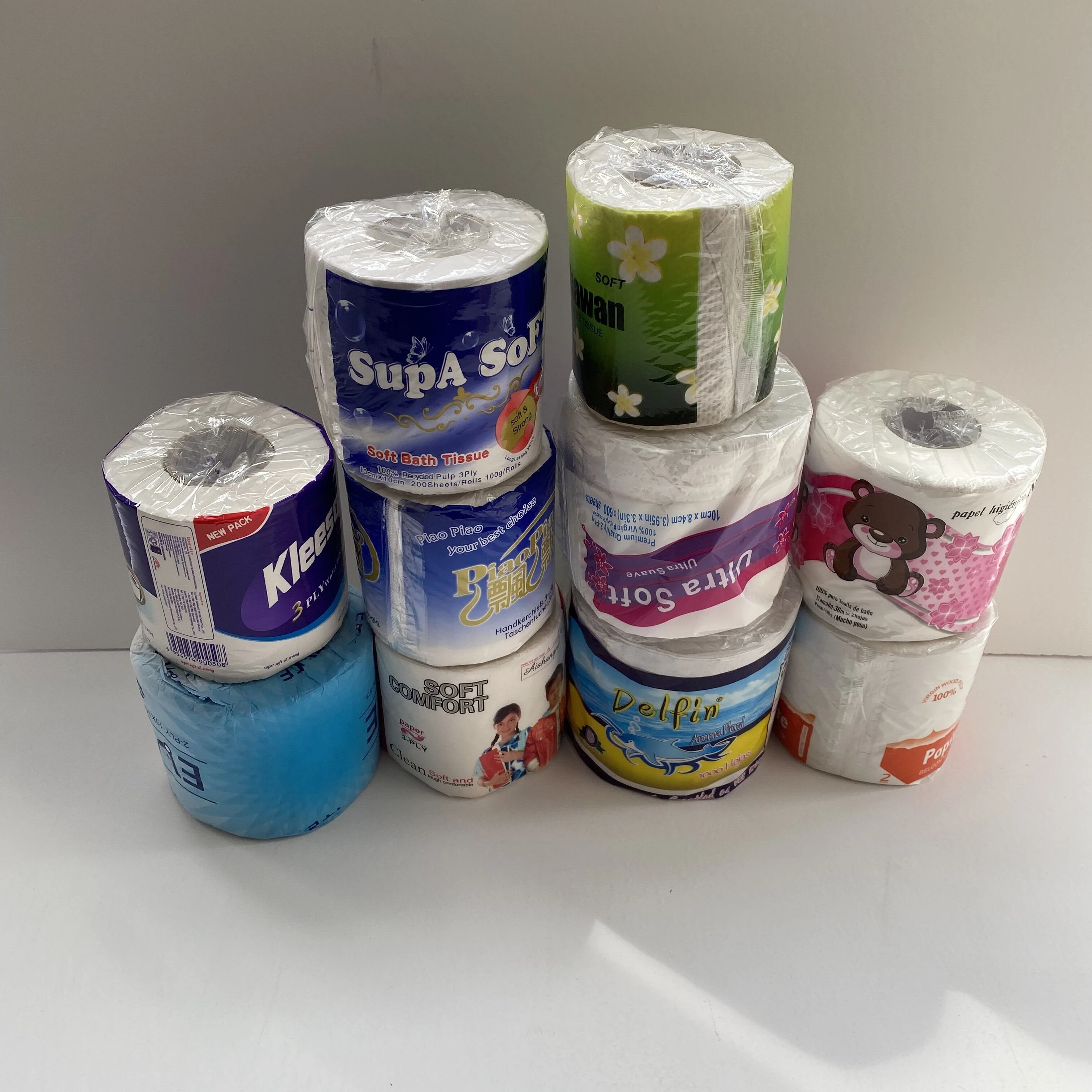 Переработанная целлюлоза 4 рулона пакет для гостиничных номеров маленькие рулоны бумажного сердечника туалетной бумаги туалетная бумага