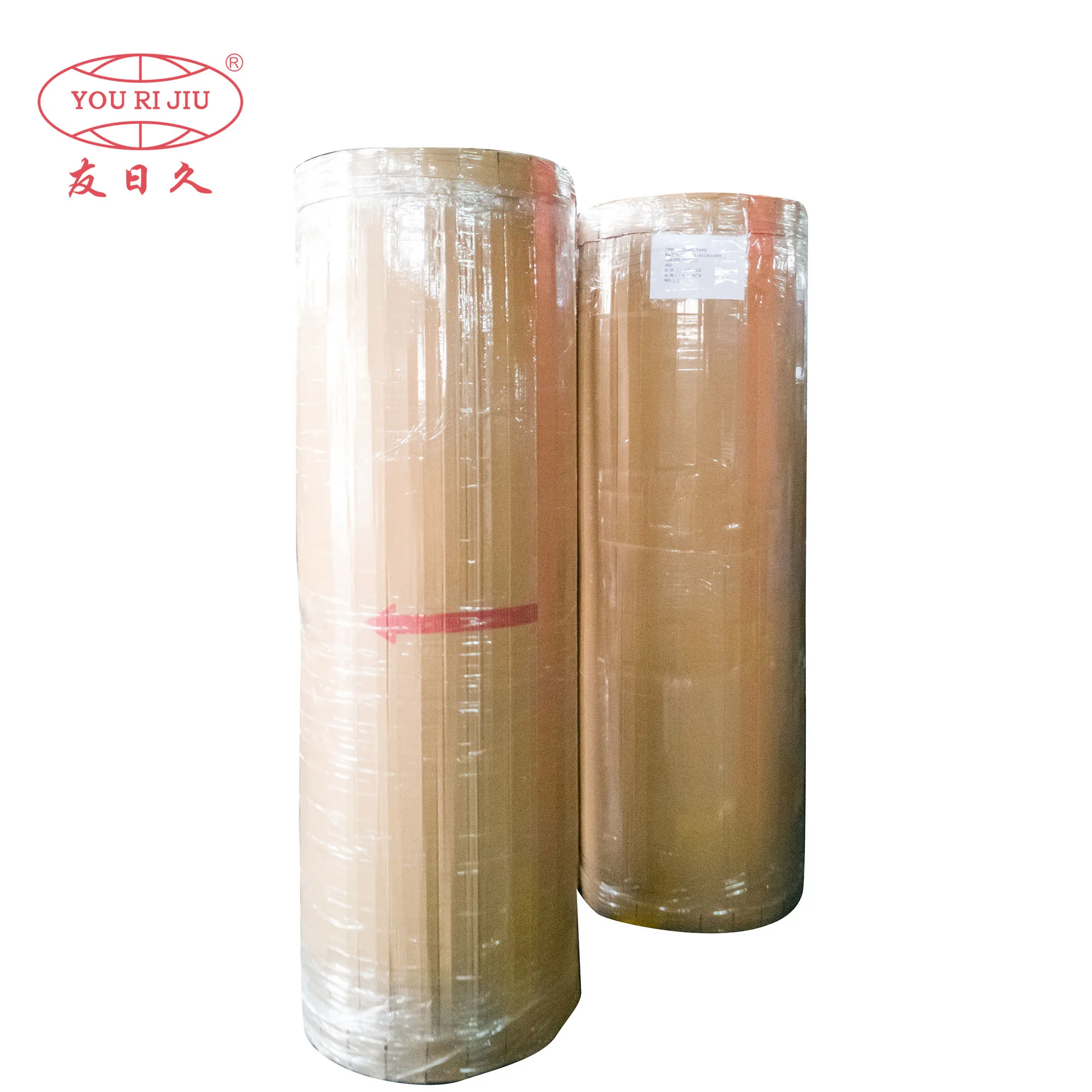YOURIJIU Strong Adhesion Super Clear Bopp Tape Jumbo Roll BOPP Film Water Base Acrylic Adhesive Tape Roll