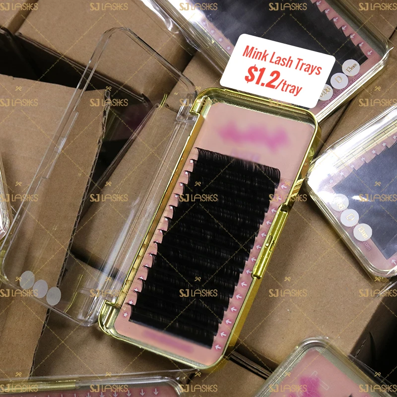 Handmade Silk Eyelash Extensions Thread by Thread Lashes Foil Backs Mink Eyelash Extensions