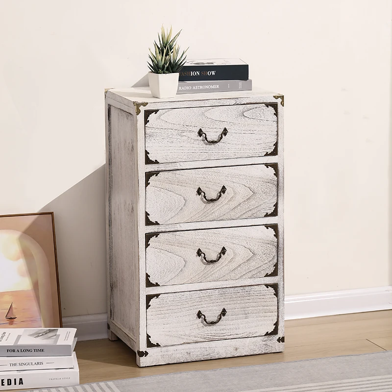European solid wood multi-chest living room bedroom storage cabinet retro to do old combination lockers