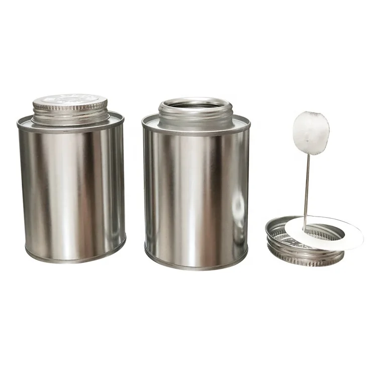 237ml empty screw top metal cans for pvc glue