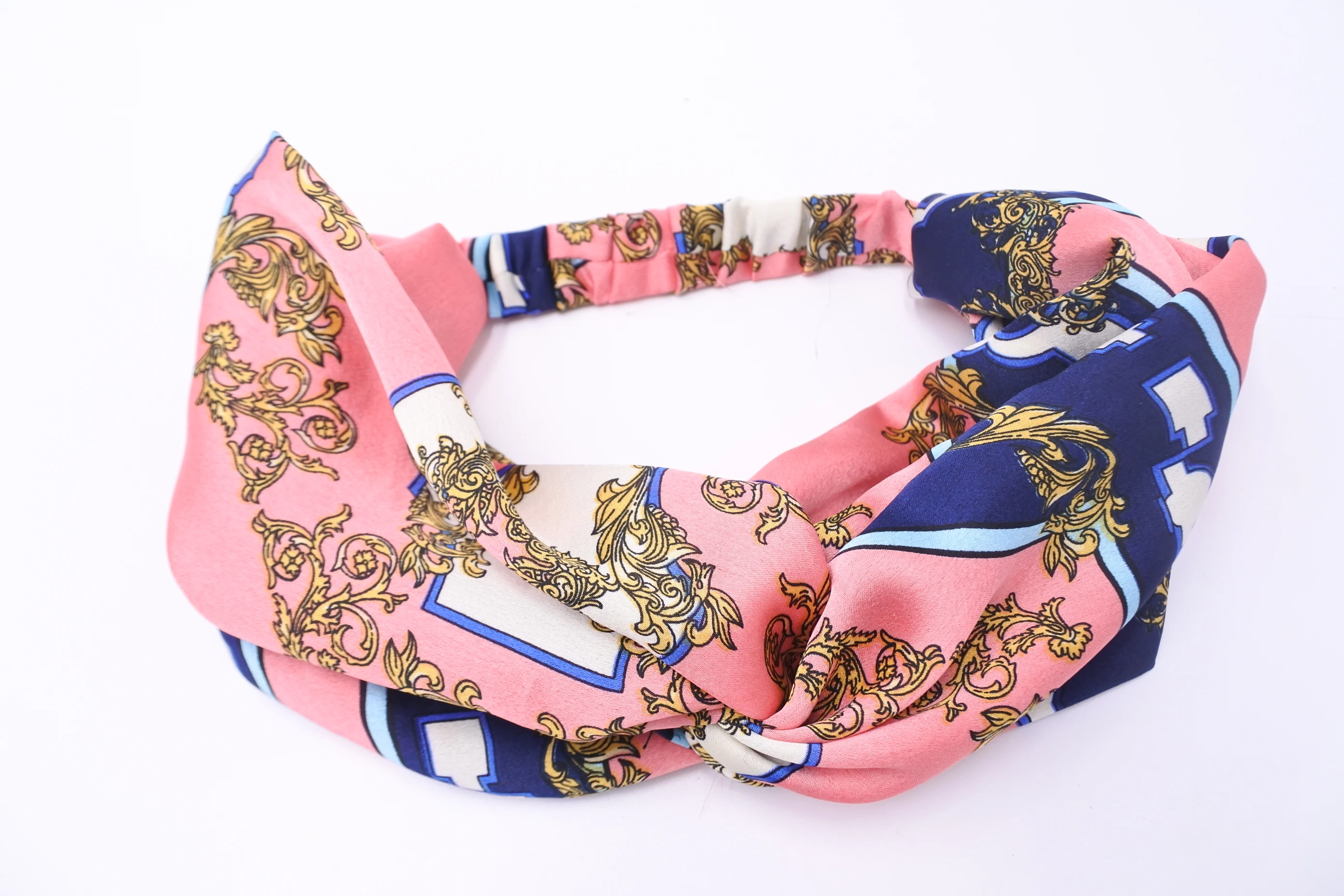 
Floral Pattern Cross Hair Band Bohemian Stretch Twist Cross Turban Head Wrap For Girls and women 