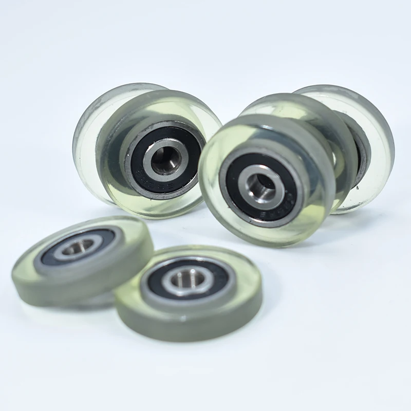 SEMEI conveyor belt parts slide roller coated wheel PU62626-8 6x26x8mm rollers pu pulley