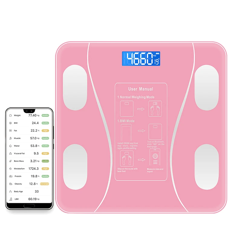 Bascula Balanza Digital Peso Corporal Smart Body Fat Weight Scales 180KG BMI Electronic Balance Bathroom Scale Weighing Scales
