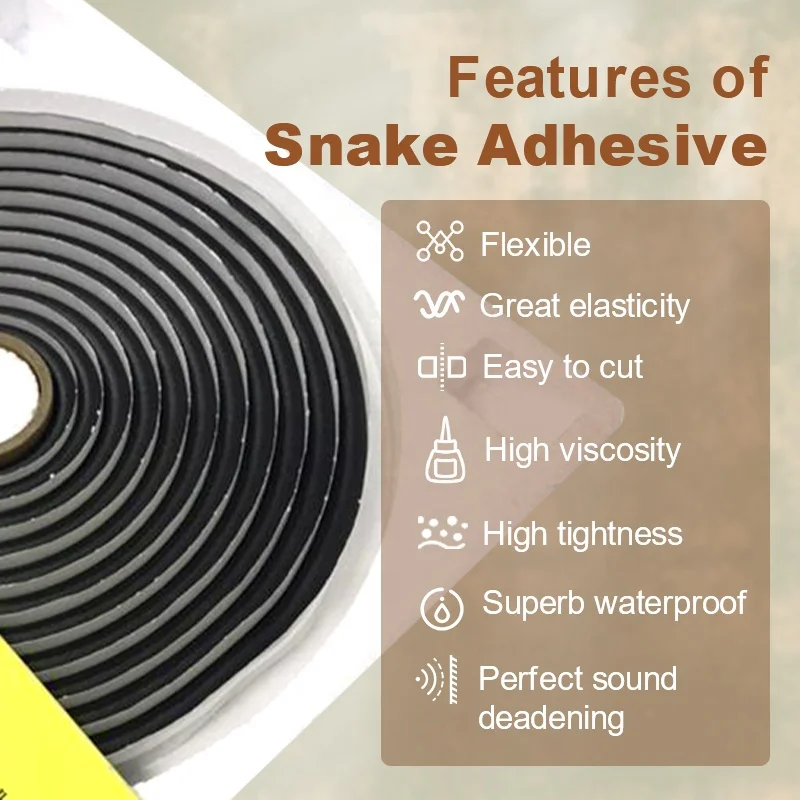 Butyl Windscreen Sealant Tape Waterproof Sealant Snake Tape for Cars,Trucks,Windows,Boats