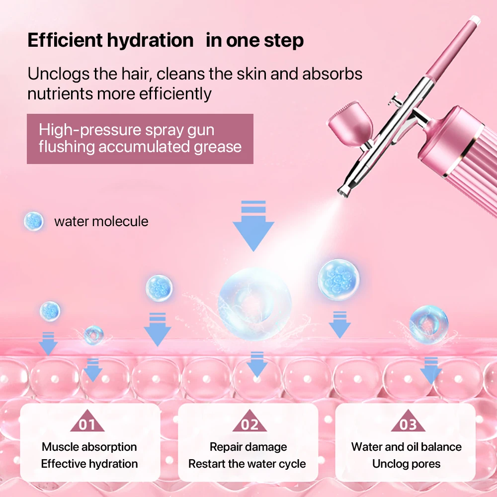 Portable Airbrush Spray Baking Decoration Cake Gun Air Cordless Oxygen Spray Gun Facial Mist Sprayer