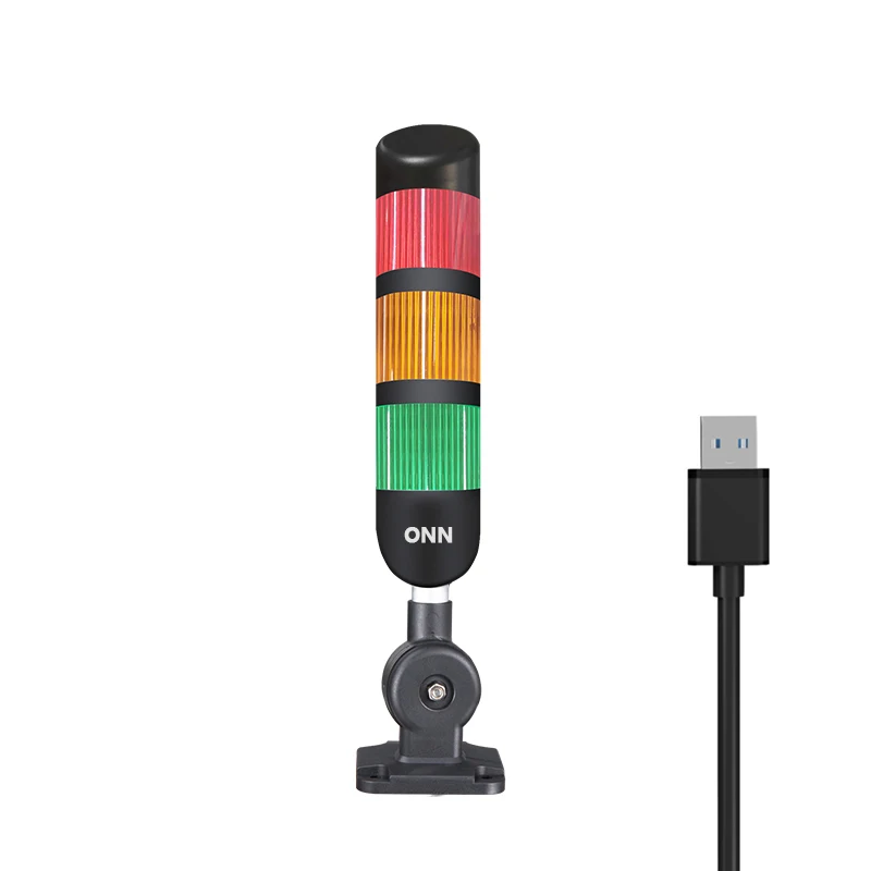 ONN-M4 LED Signal Tower Light 4-Layer Equipment Indicator Lights 12V/24V/220V IP67 Rated CE Certification Available Yellow Blue