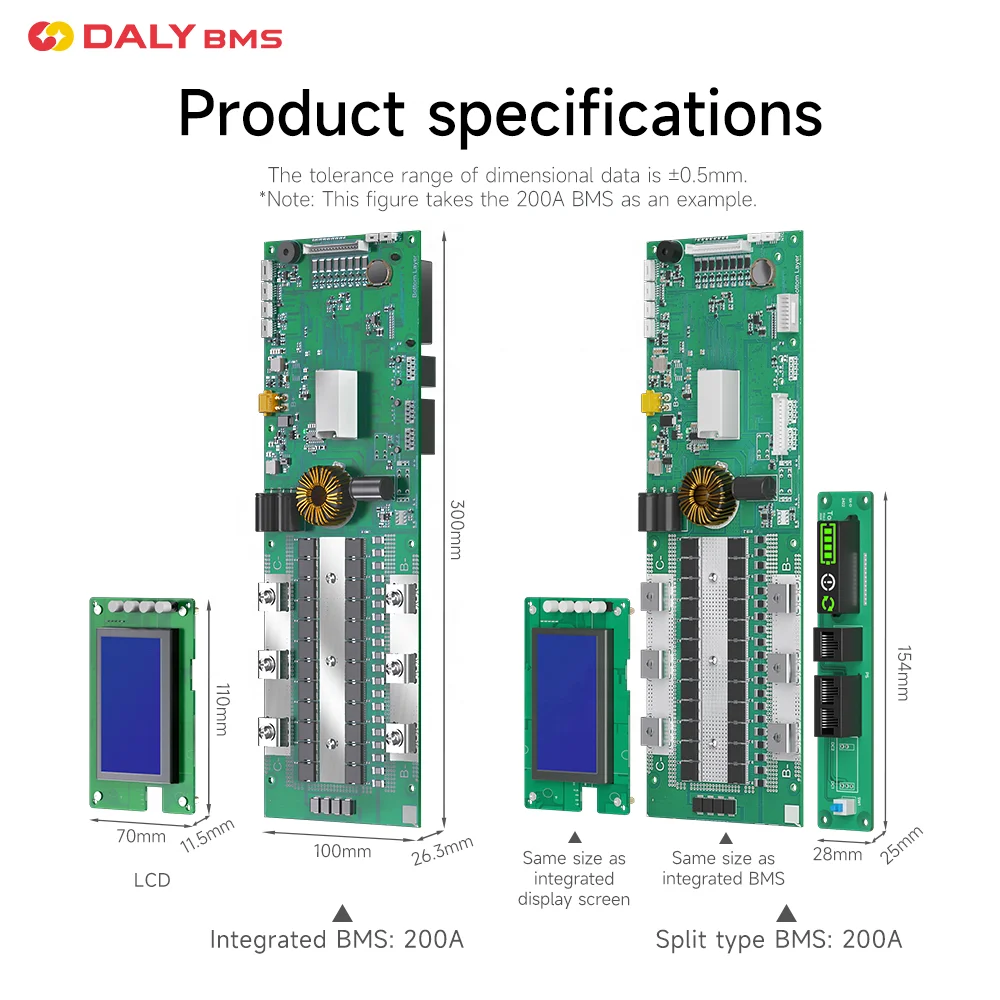 Daly Smart BMS 8S 24V 16S 48V 100A 200A плата для защиты аккумулятора с литиевой батареей Lifepo4
