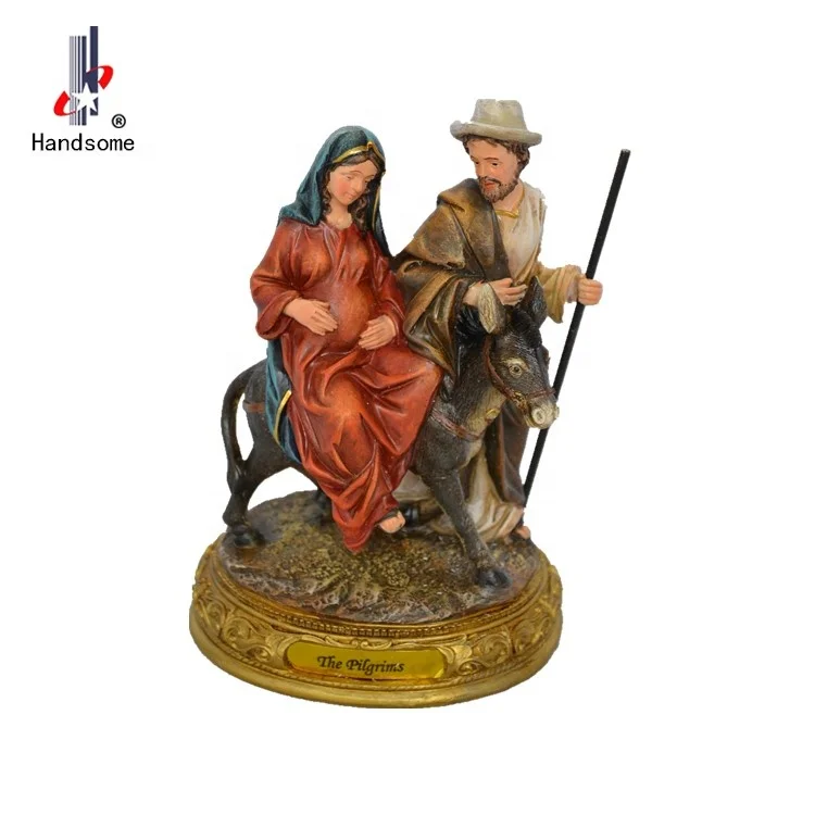 8 Inch Polyresin Handicraft Holy Family With Baby Jesus Figurine Catholic Religious