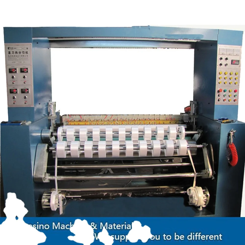 professional FY heat blade cloth cutting machine nylon fabric slitting and rewinding machine for sale