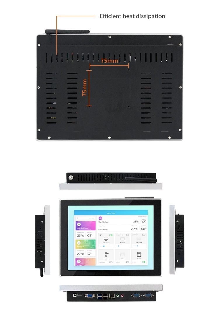 Linux Industrial Embedded PC with 12.1 inch capacitive Touch Panel