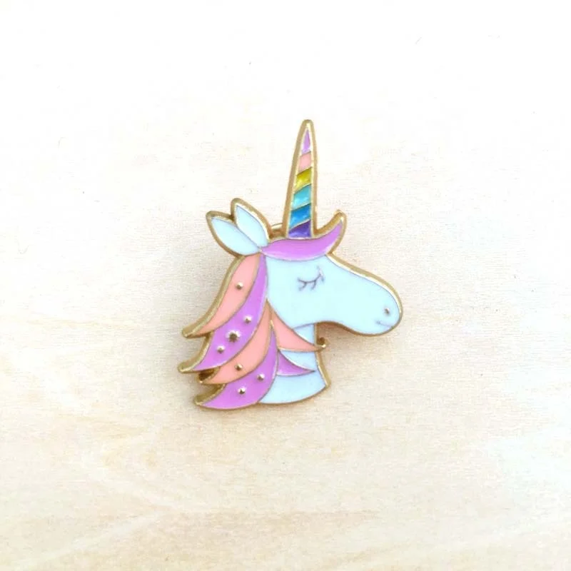 Wholesale Custom Pins metalicos Animal Unicorn Enamel Lapel Pins Metal Pin Badge Iron OEM