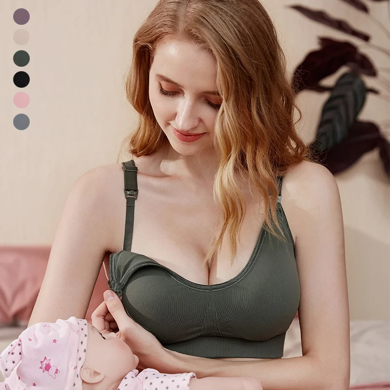 Logo Custom Wholesale Big Bppbs Pregnancy Maternity Seamless Brassiere Nursing Breastfeeding Bra for Maternity Women