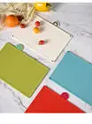 High Quality Set Of 4 Cutting Boards With Storage Stand Thicker Plastic Chopping Board Set Kitchen Accessories