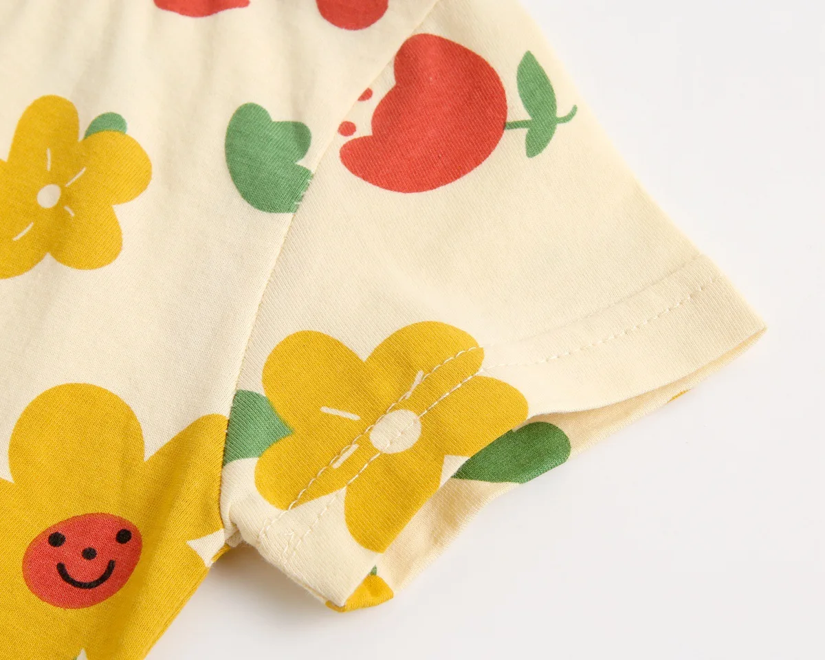 Wrap clothes summer cartoon animal onesie short sleeved climbing clothes baby rompers