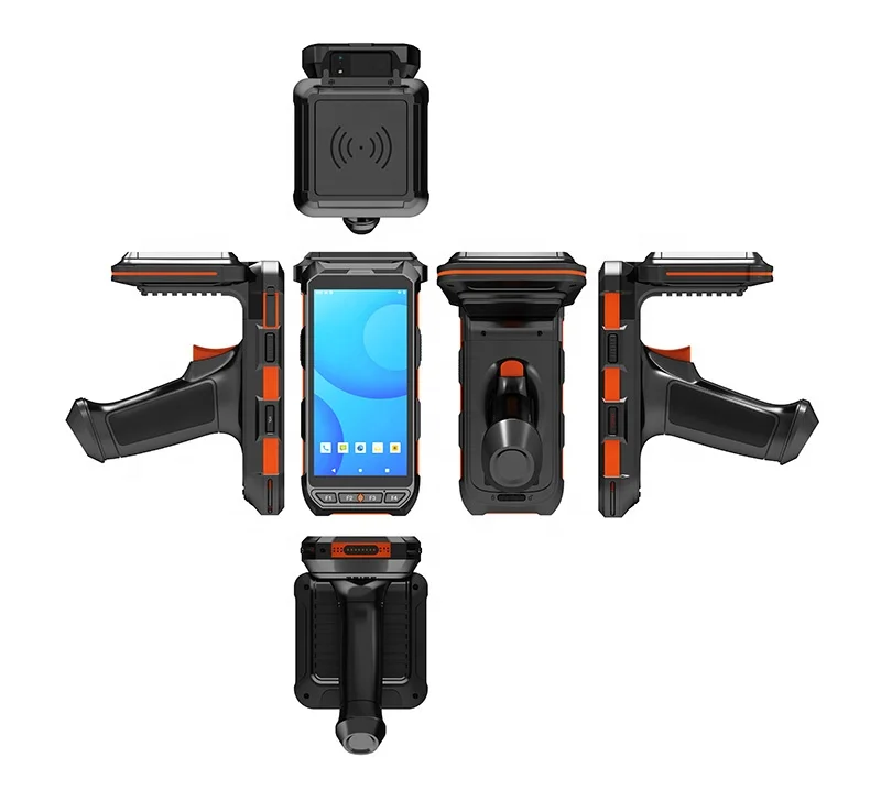 18 Meters Rugged Android 10.0 Long Range 5.5 Inch Barcode Scanner  Portable Pda Data Terminal Inventory Uhf Rfid Handheld Reader
