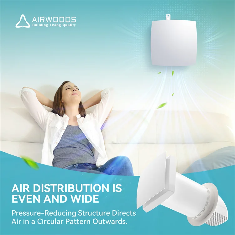 Home Ventilation 30M Wireless Control Counterflow Heat Recovery Air Filtration Residential Recuperator Ventilation System