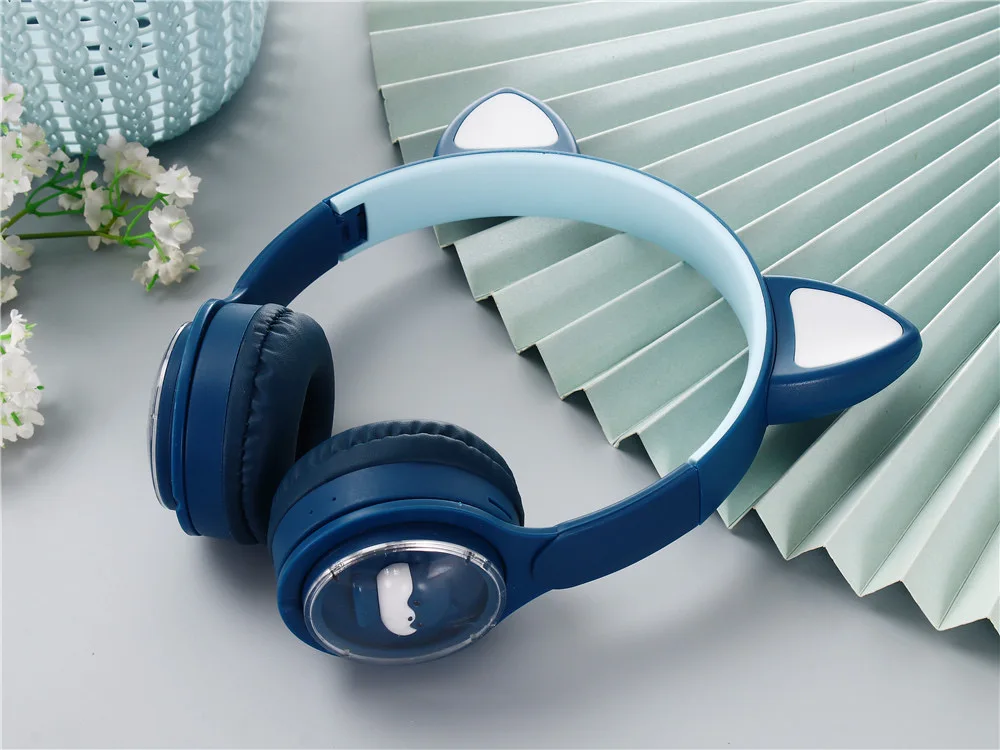 Portable Earphone cat ear cartoon gift earphone rabbit ear earphone anime headphones