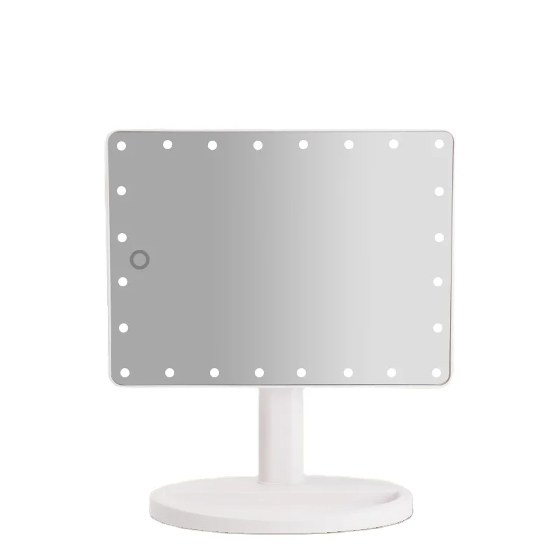 Bright Dimmable LED Vanity Makeup Mirror Lens Table Desktop 360 Degree Rotation 16 LEDS Touch Screen Mirror