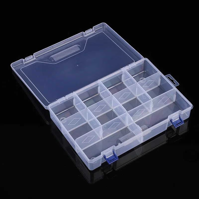 Large 10 grid transparent removable PP storage box plastic parts box Lego building block jewelry tool storage box