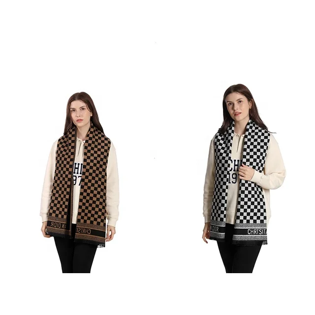 Affordable Luxury Factory Manufacturing Scarf Custom Design E Letter Printed Women Modal Cashmere Scarves