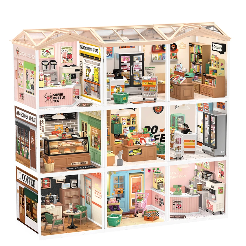 Robotime Rolife 3D Plastic Puzzle DW006 DIY Handmade Wooden Miniature Doll House Kit With Light