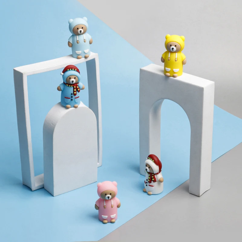 Cartoon PVC soft rubber silicone bear pencil sharpener primary school stationery for children mini pencil sharpener pencil sharp