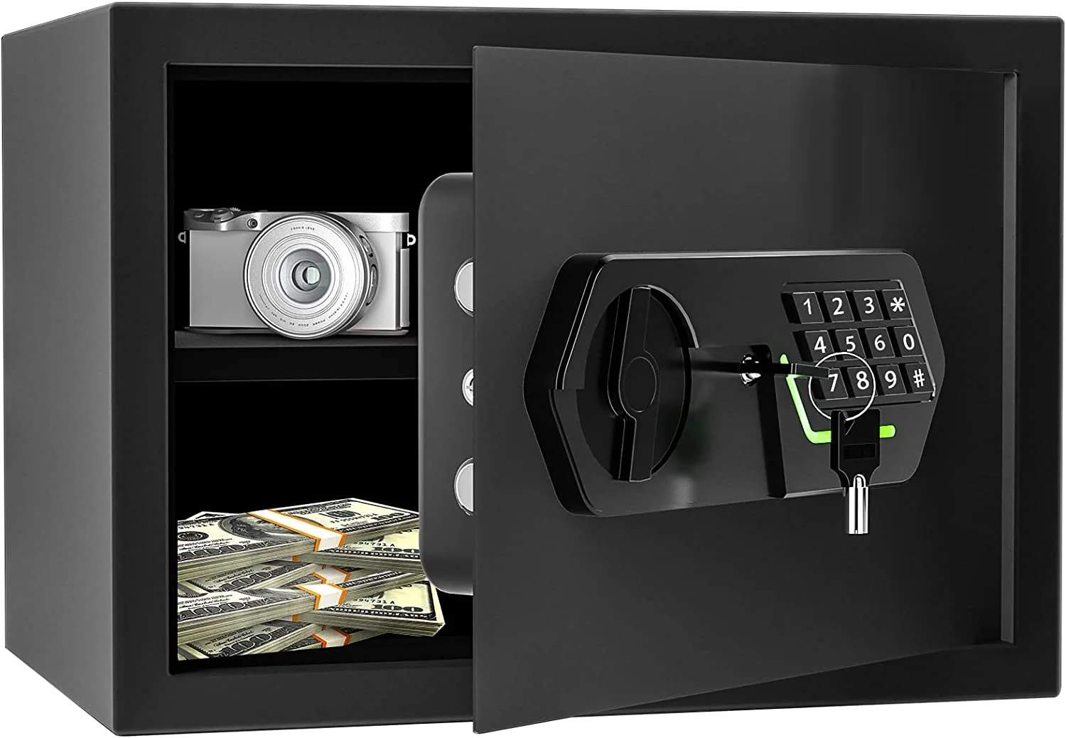 Cabinet Safe Box with Digital Keypad  Double Keys Security Money Lock Box for Home Hotel Office Business Jewelry Gun Cash