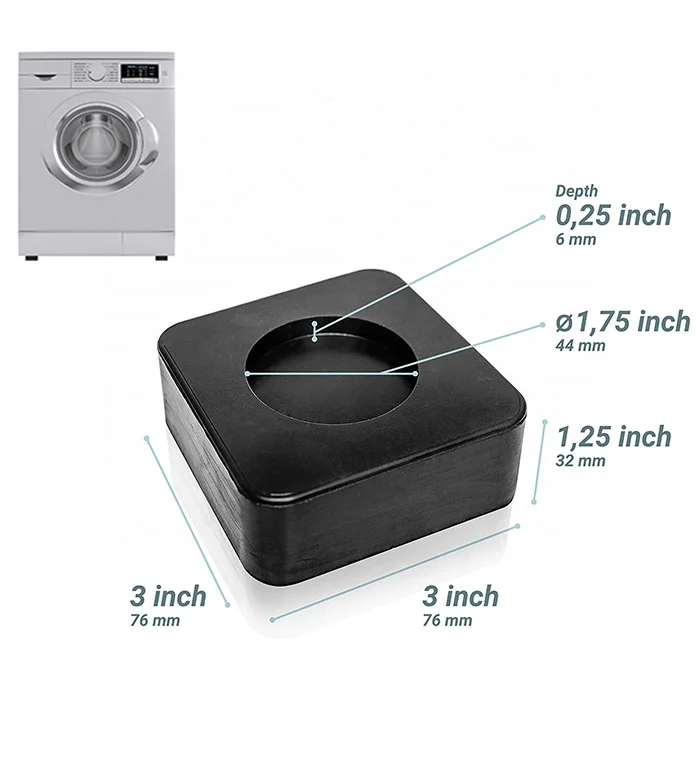 Квадратная противоскользящая Антивибрационная прокладка для стиральных машин, резиновая вибрационная впитывающая прокладка