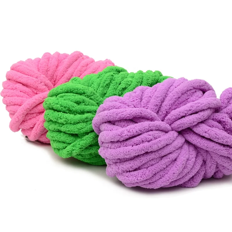  China manufacturer wholesale giant super chunky chenille yarn for hand knitting blanket also named