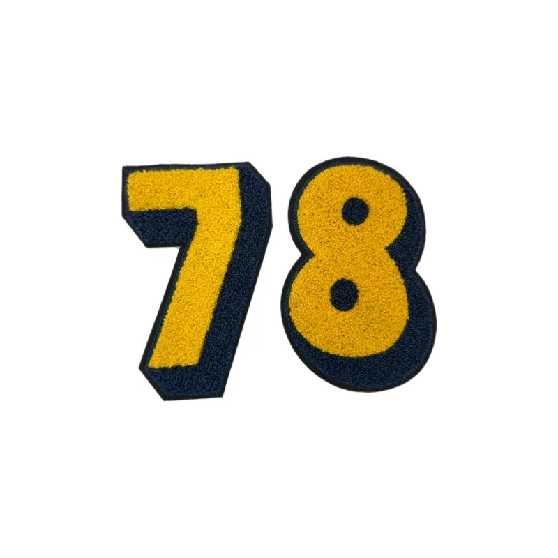 High Quality Embroidery colorful Patches Letter Arabic Numerals 0-9 For Clothing iron on custom patches