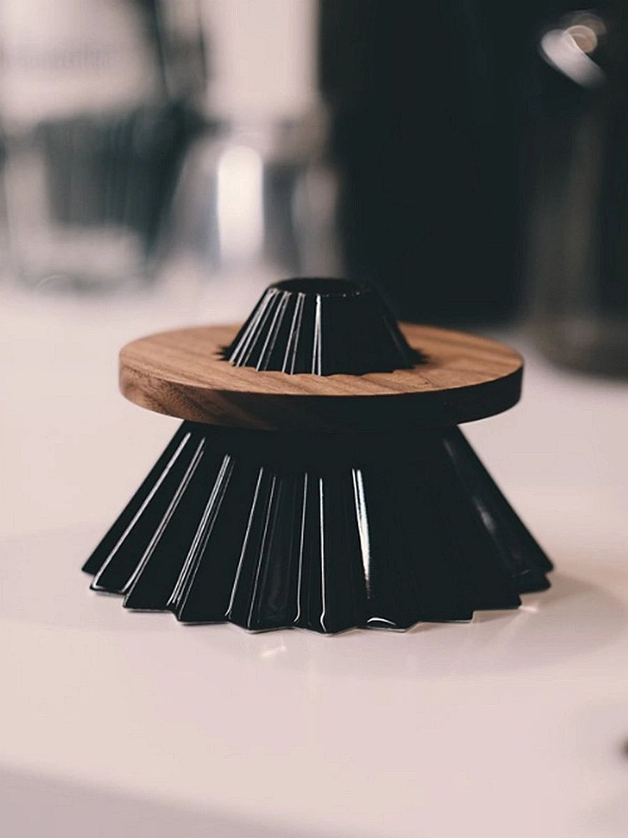Fixed Ring Wooden Walnut Hold Coffee Dripper Wooden Dripper Holder for Origami