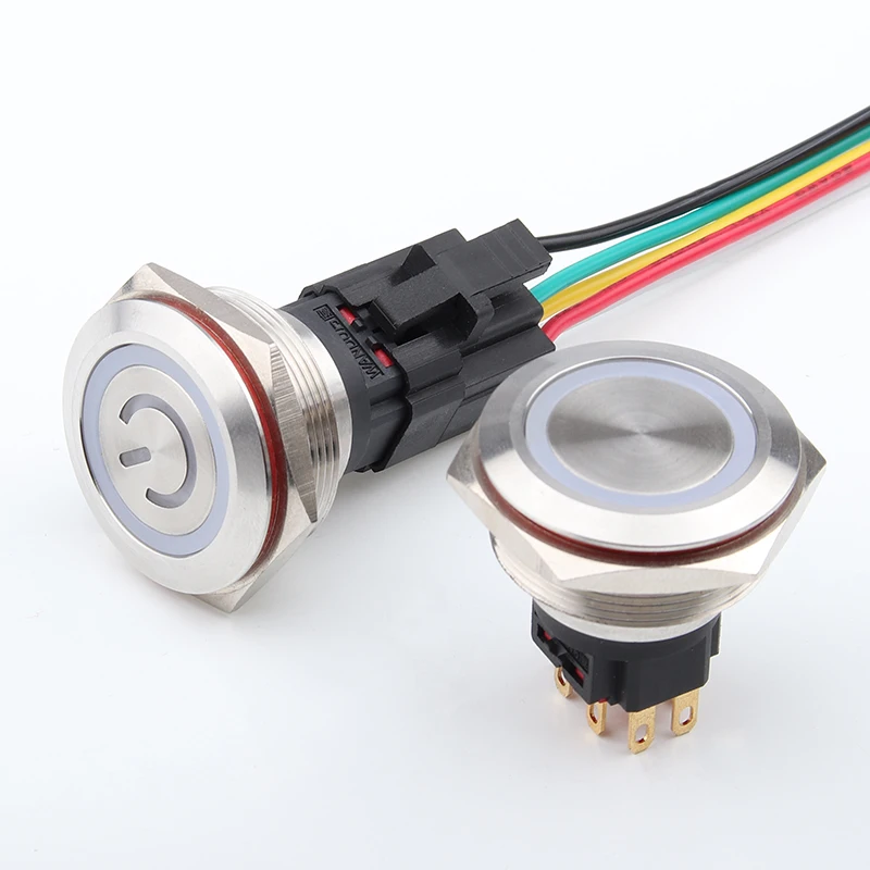 Пусковая кнопка, 28 мм, светодиод, все виды водонепроницаемых кнопочных переключателей