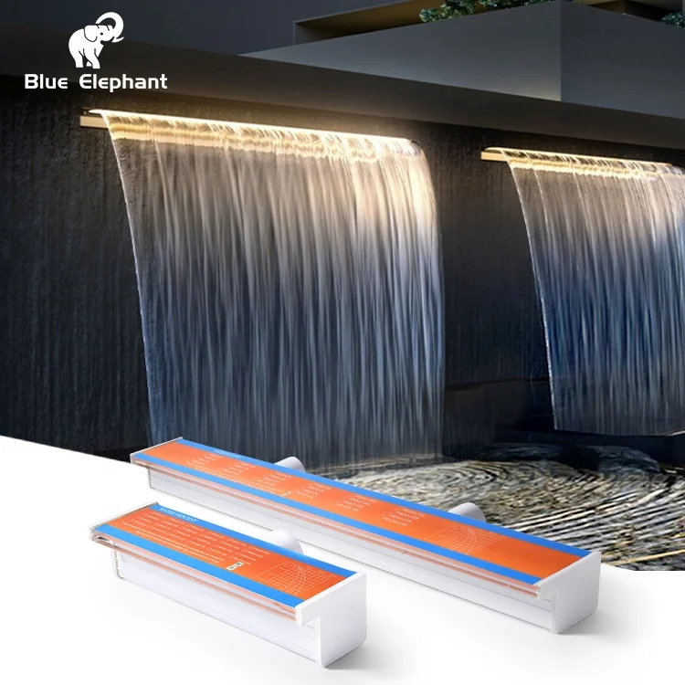Restaurant Outdoor Pool Waterfall Home Decor Water Descent Fountain Interior Decoration Light For Pool