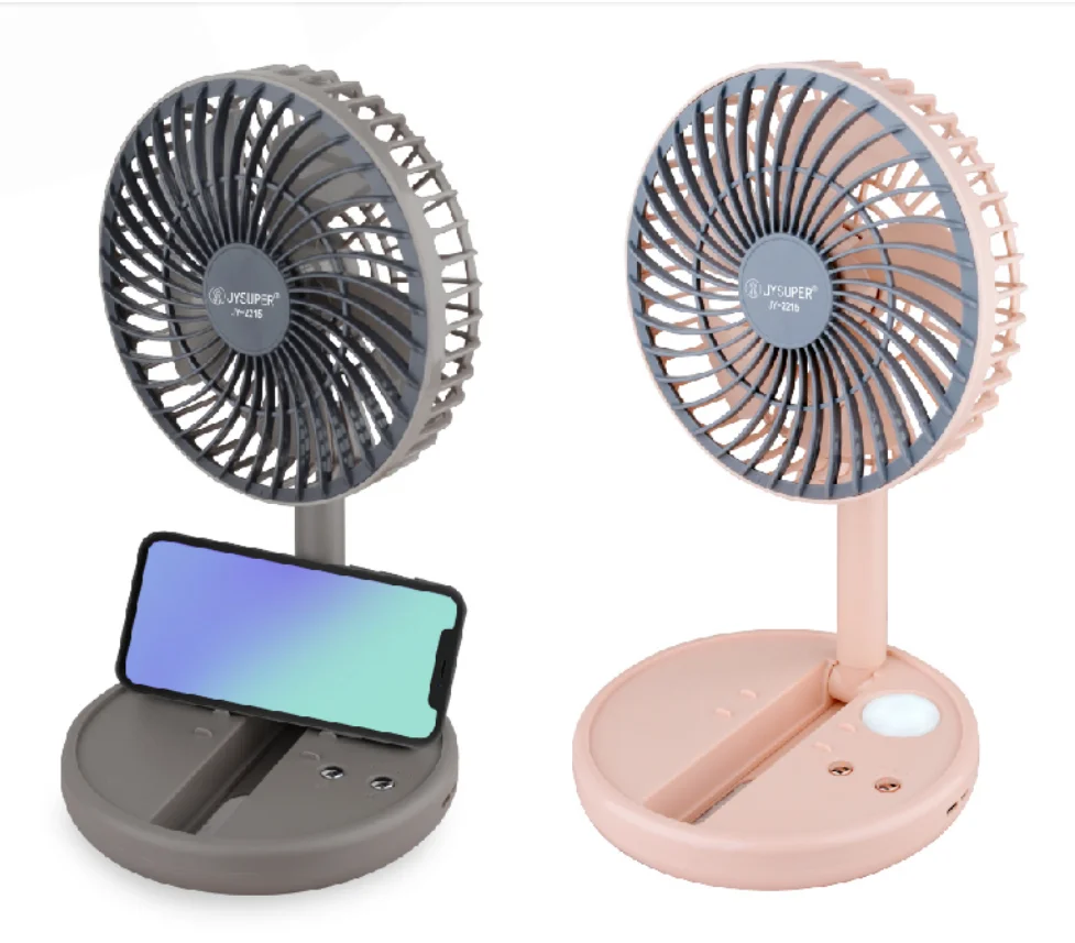SUPER NEW HOT SALE LITHIUM RECHARGEABLE MINI PORTABLE FAN WITH LED Light JY 2215