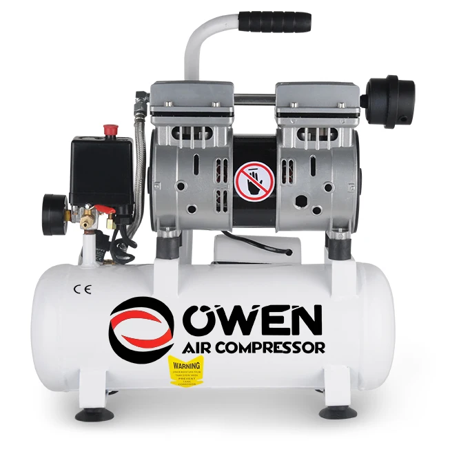 Owen Factory Price Jn550 0.55Kw 0.75Hp 9L Quiet Air Compressor Dental Chair Medical Oilless Air Compressor Oil Free